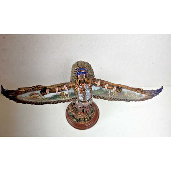 Summoning The Chiefs Warrior ~ Bronze Sculpture ~ The Bradford Exchange - Picture 3 of 7